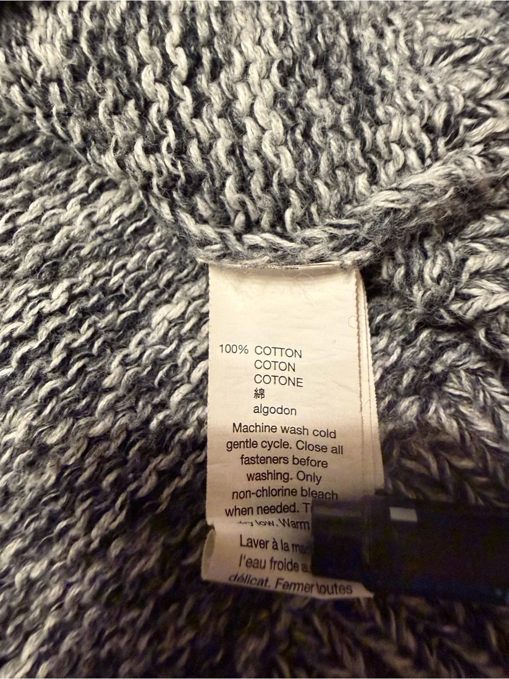 Gap kids Shawl Collar Gray Fair Isle Knit Cardigan Sweater -